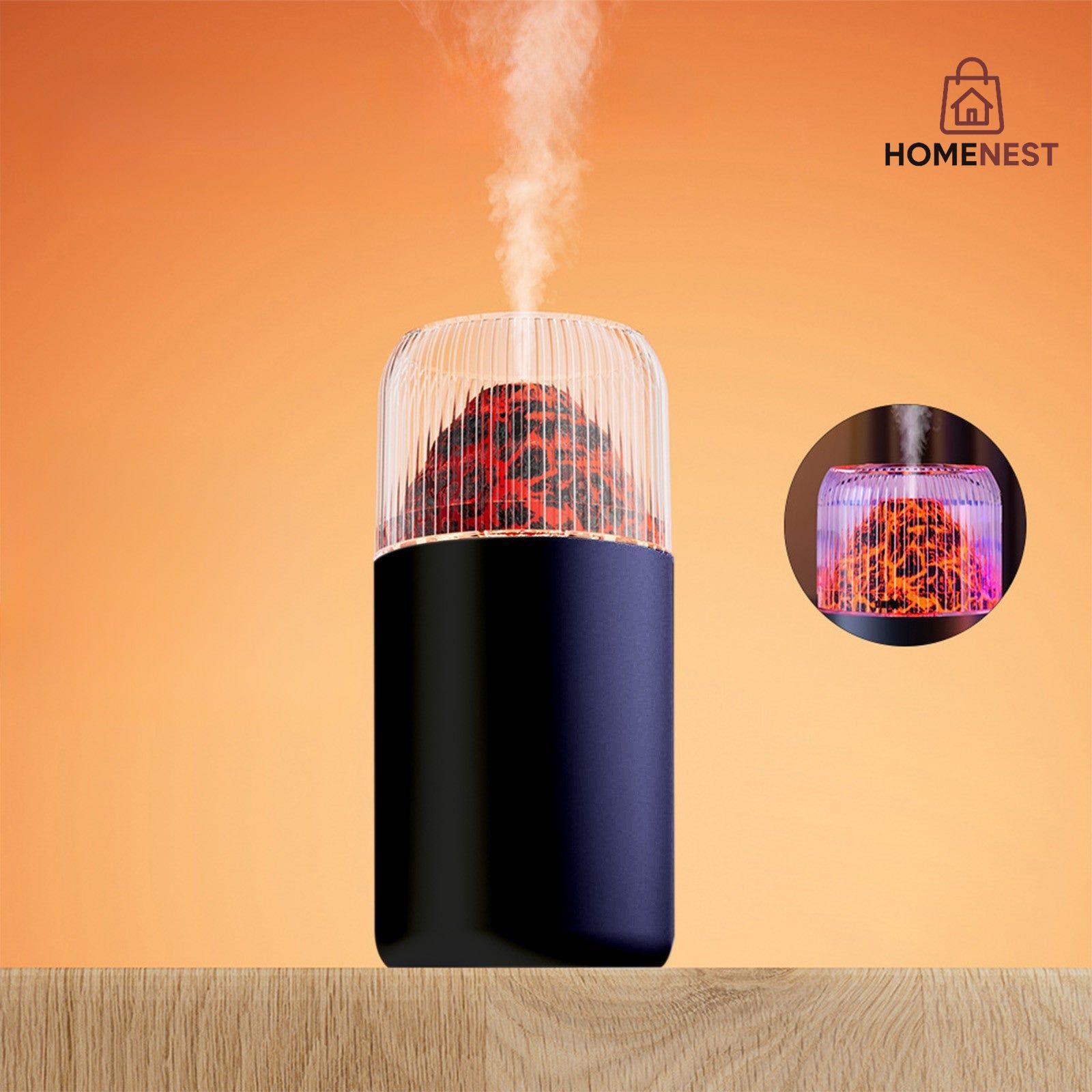 USB Portable Super Quiet Volcano Humidifier Diffuser 350ml