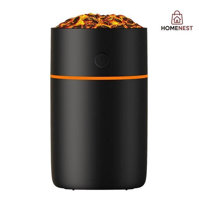 Portable Mini Air Humidifier Aroma Diffuser, LED Light, Car Aroma Air Humidifier, Aroma Humidifier Lamp, LED Lighting Simulation Volcano