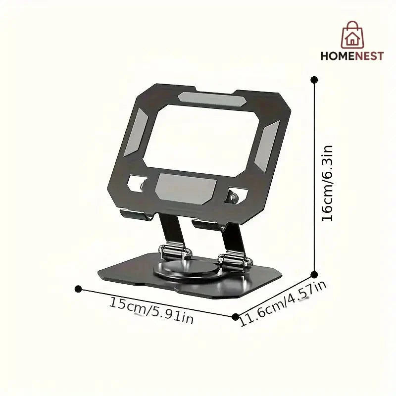 360° Rotating Metal Desktop Stand for Tablets and Phones