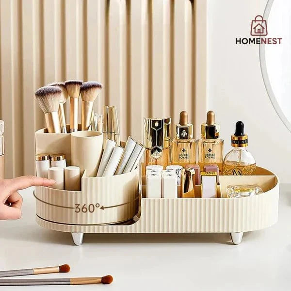 Rotating Brush with Cosmetic Organizer