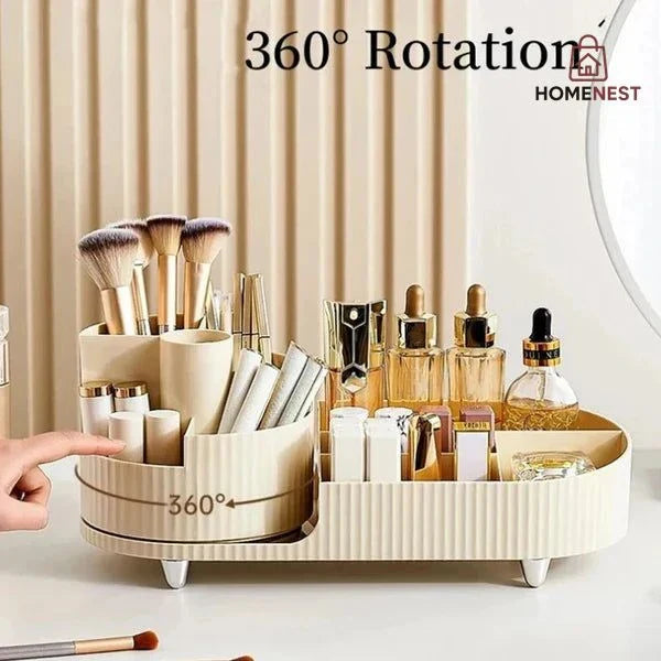 Rotating Brush with Cosmetic Organizer