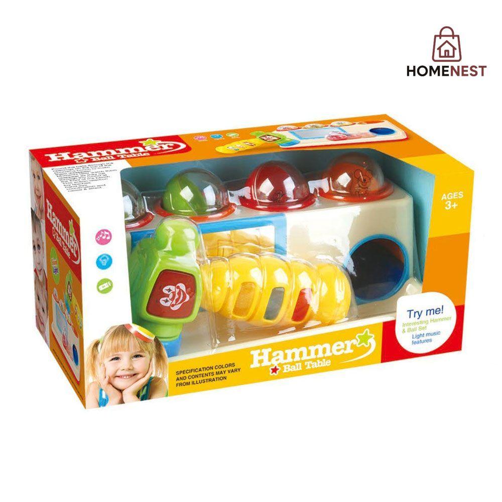 Hammer Ball Table With Light and Music Toy Game 1 Hammer And 4 Balls