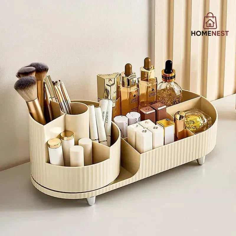Rotating Brush with Cosmetic Organizer