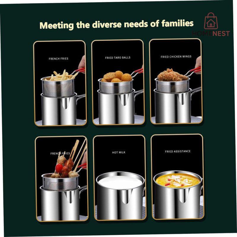 Double Layer Stainless Steel Deep Frying Pot