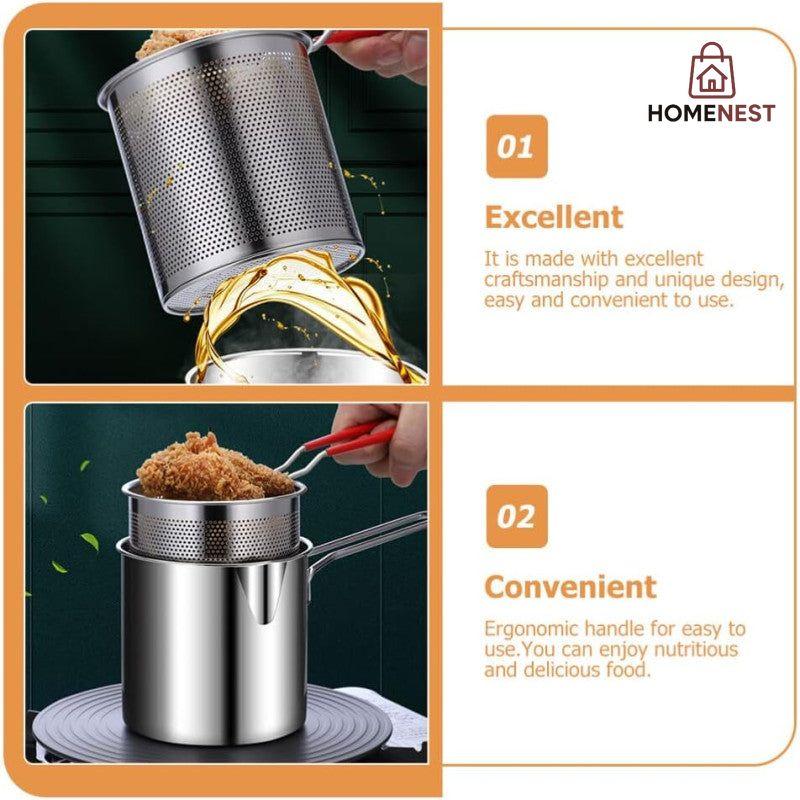 Double Layer Stainless Steel Deep Frying Pot