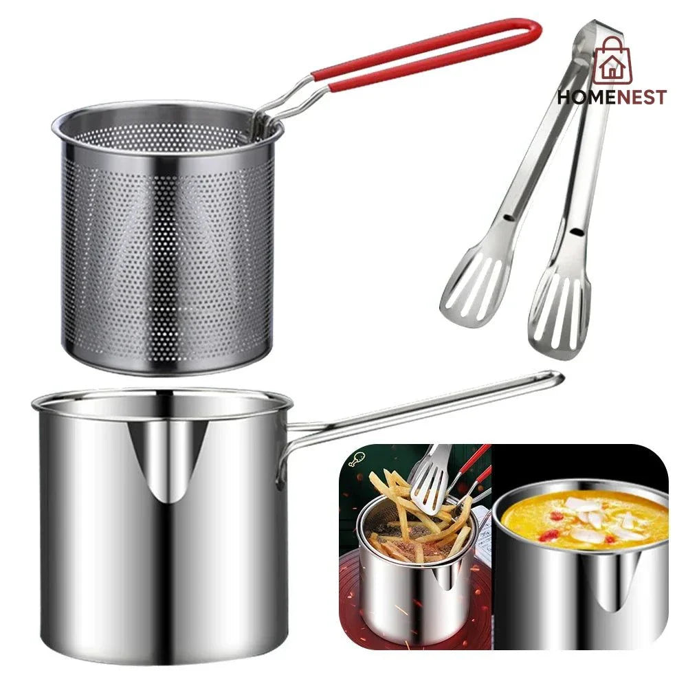 Double Layer Stainless Steel Deep Frying Pot