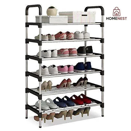 Classic Shoe Rack, Stainless Steel Multilayer Shoe Storage Shelf, Stackable Shoe Rack With Side Support, Easy, Shoe Organizer Holder