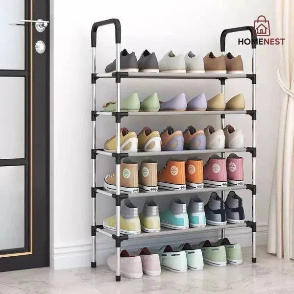 Classic Shoe Rack, Stainless Steel Multilayer Shoe Storage Shelf, Stackable Shoe Rack With Side Support, Easy, Shoe Organizer Holder