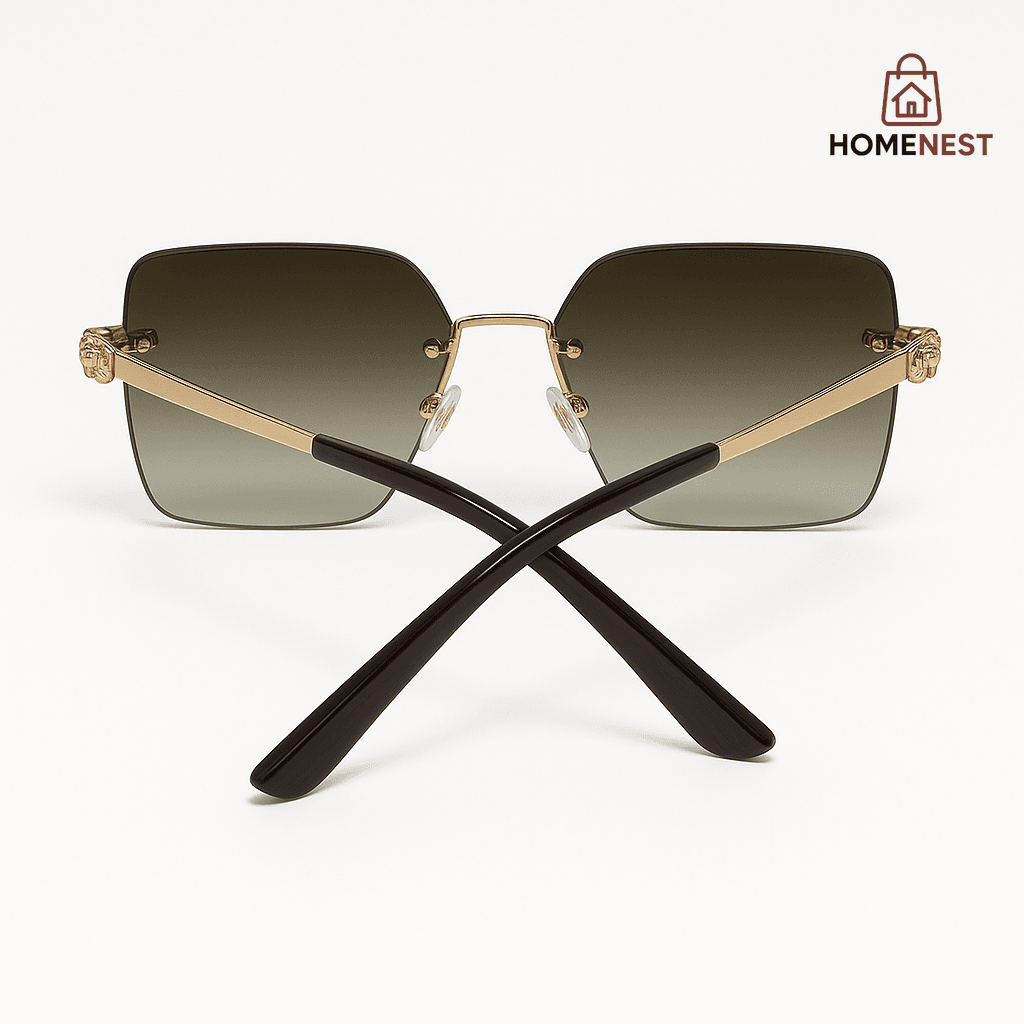 Luxury Brown Gradient Square Sunglasses
