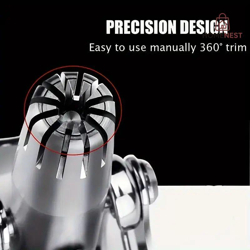 Manual Nose & Ear Hair Trimmer – Stainless Steel, Washable