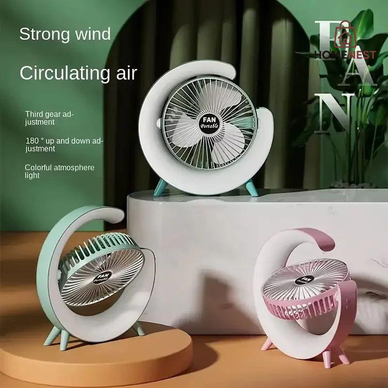 G shape rgb light fan