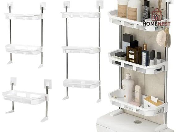 Over the commode storage rack