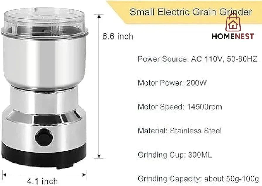 NIMA Electric Grinder Stainless Steel Coffee