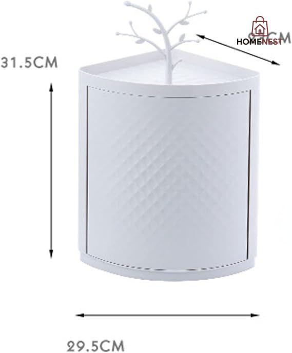 Single  layer Corner Cabinet For Washroom, Kitchen Walls Plastic 360° rotating