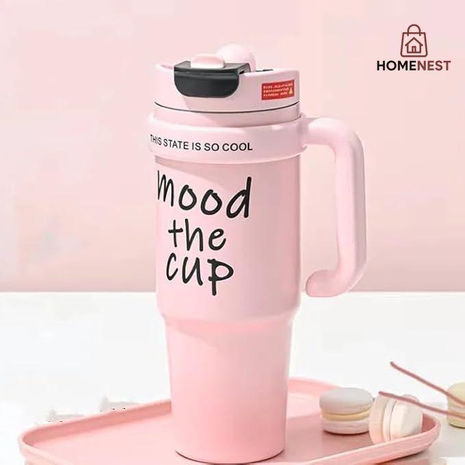 850ml New Big Mac Ice Bomber Cup Sporty Style Straw Stainless Steel Coffee Cup Thermos Mug