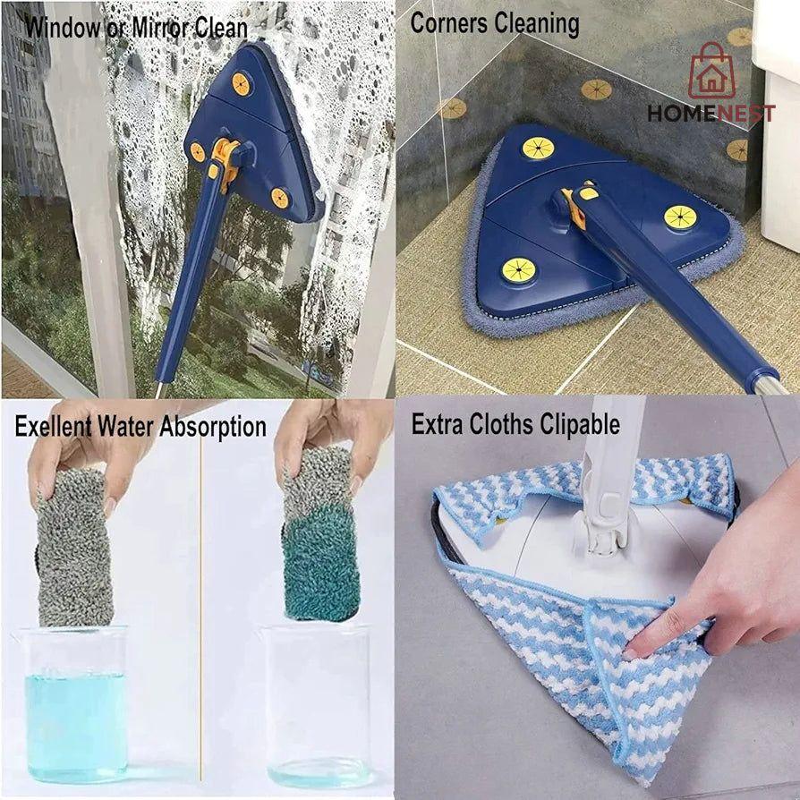 4 in 1 Triangle Mop 360 Adjustable For Cleaning Doors - Ratable - Adjustable - Mop - Brooms - Pocha - Pocha for house