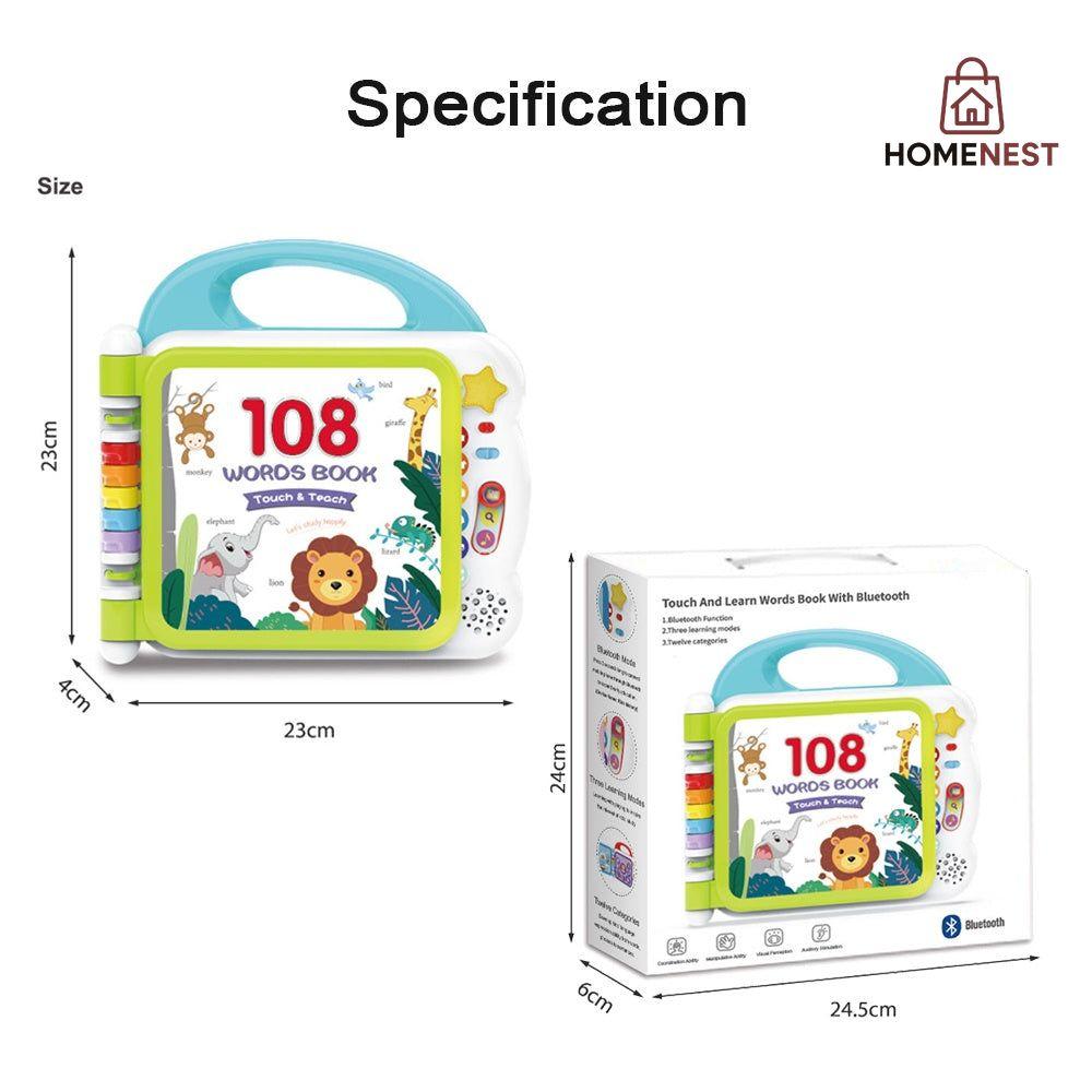 Touch and Learn 108 Words Book with Bluetooth Music and Sound