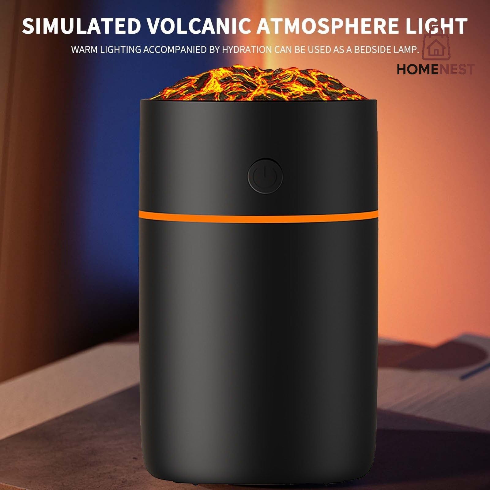 Portable Mini Air Humidifier Aroma Diffuser, LED Light, Car Aroma Air Humidifier, Aroma Humidifier Lamp, LED Lighting Simulation Volcano