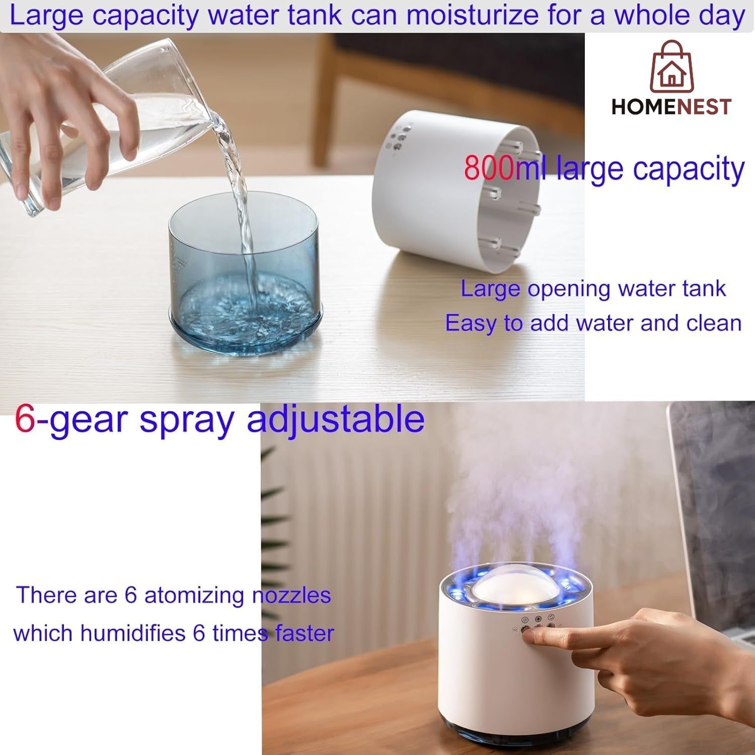 Cool Mist Humidifier With attractive Lights