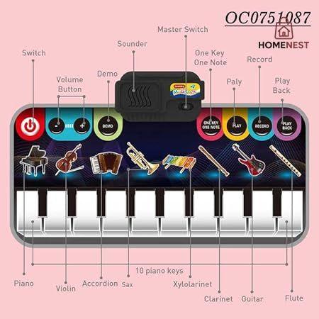 Interactive Piano Music Mat Toy for Kids Educational and Entertaining