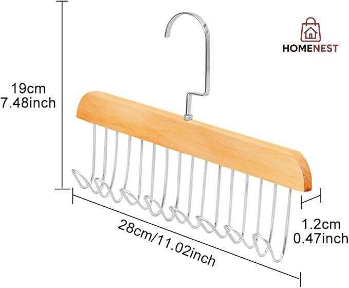 PACK OF 2 Multifunctional Solid Wood Clothes Hanger