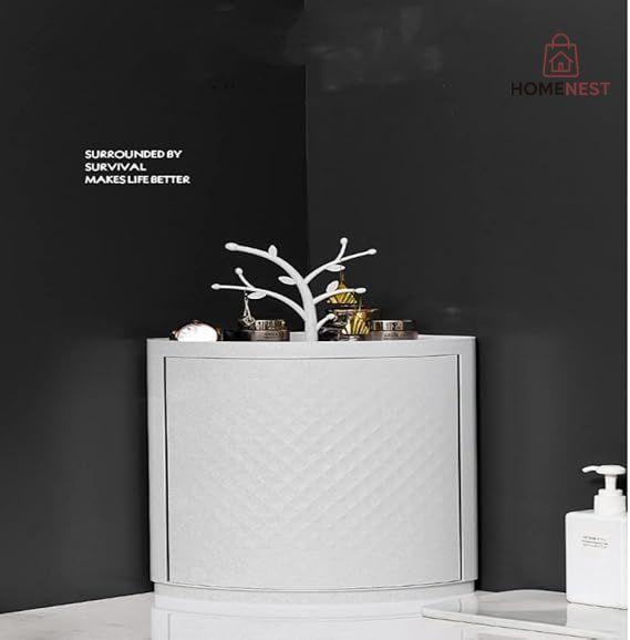 Single  layer Corner Cabinet For Washroom, Kitchen Walls Plastic 360° rotating