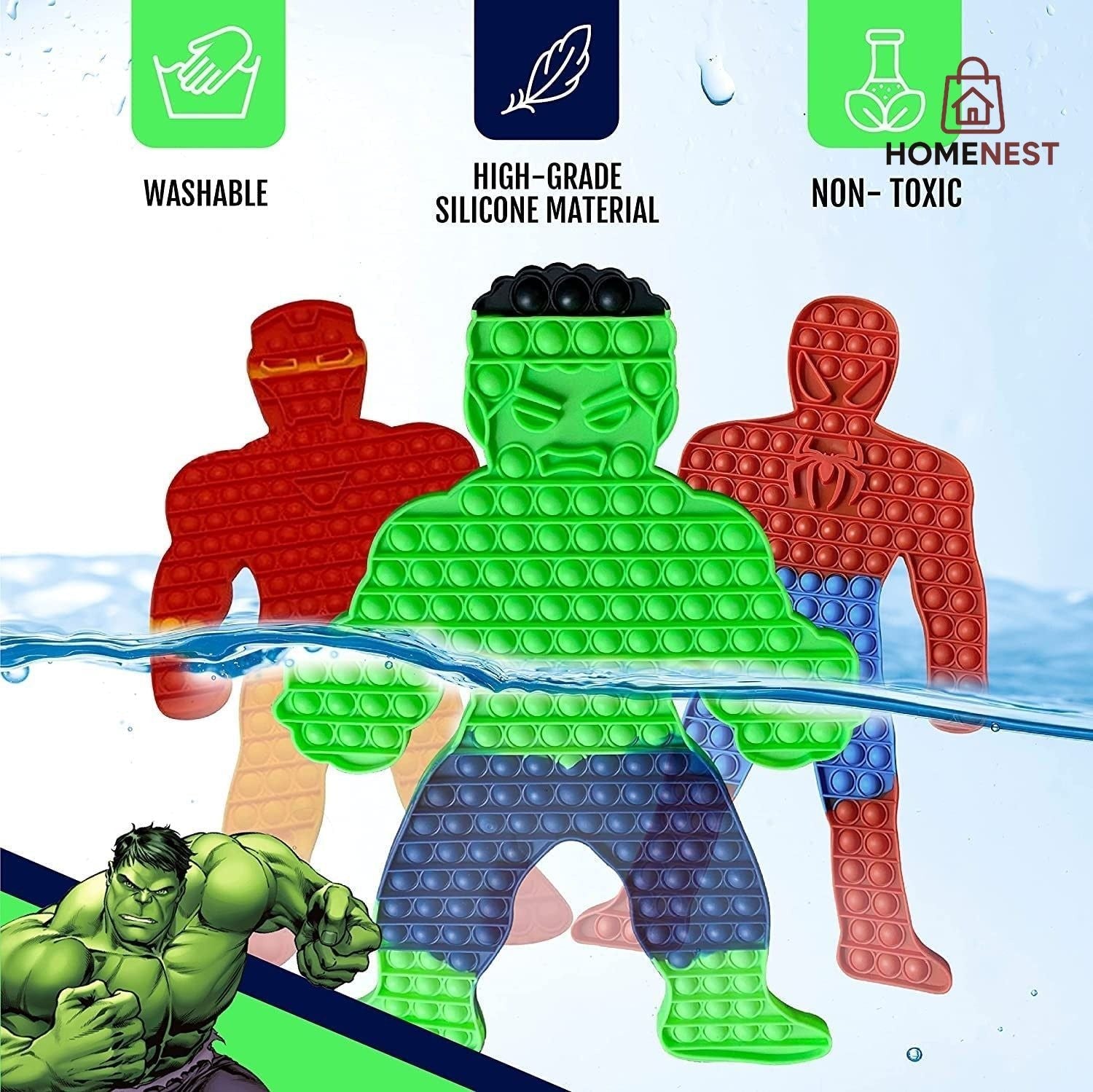 Extra Large Pop it, Giant Popits, Sensory Push Toy, Jumbo 146 Bubbles, 19.5 Inch Red Superhero Man, Huge Spider Poppers, Anxiety Stress Relief