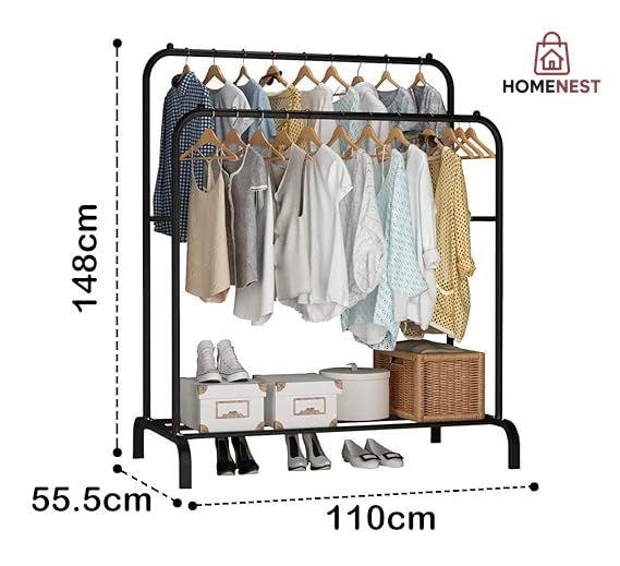 Double Pole Metal Cloth Stand