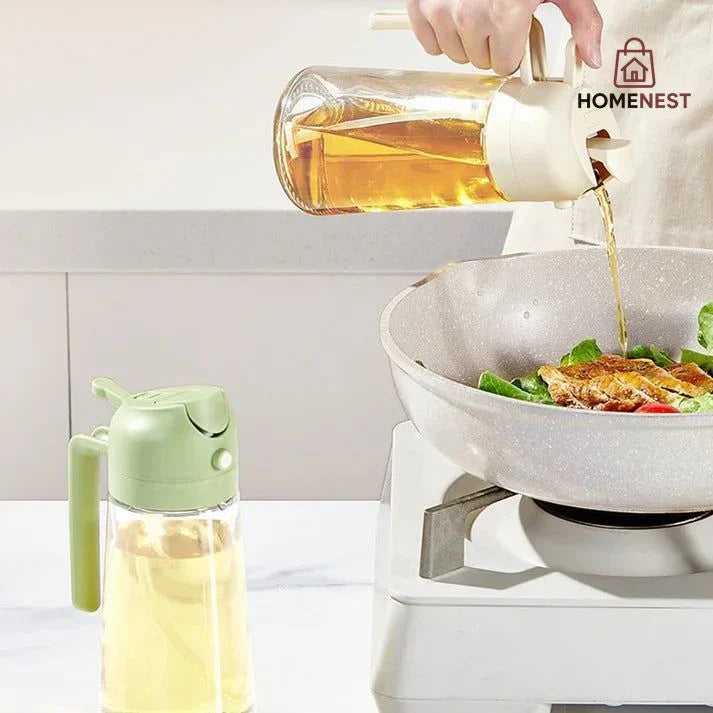 2 in 1 Glass Oil Sprayer & Dispenser