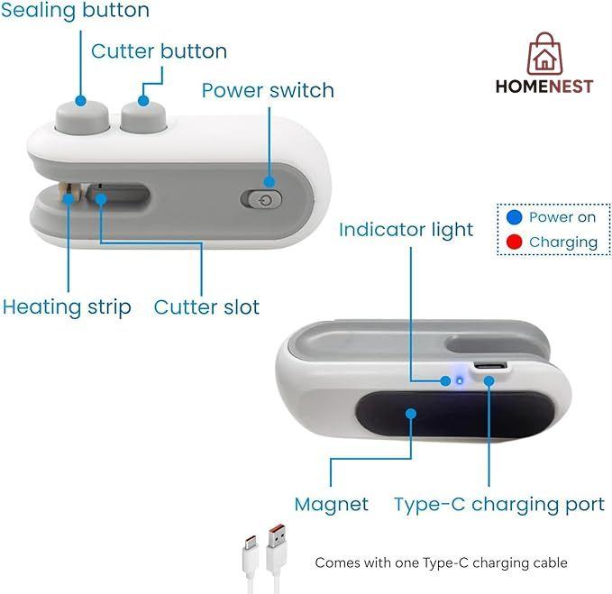 Rechargeable Mini Pocket Shoppers Sealing Device
