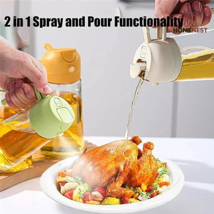 2 in 1 Glass Oil Sprayer & Dispenser