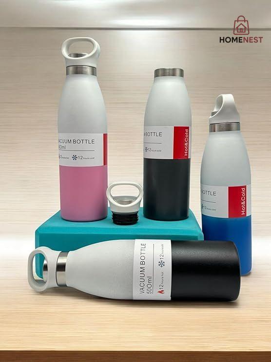 500ml Vacuum Insulated Thermos Flask, Premium 304 Stainless Steel Hot Water Bottle for Travel, Office, Gym, Home, Coffee