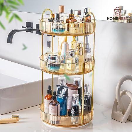 3Layer Rotating Cosmetic Organizer Rack
