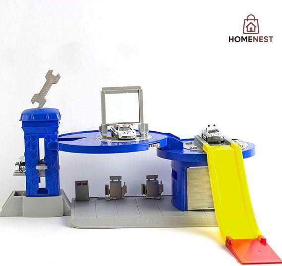 Police Parking (Garage) Track Set Toy, Multicolor, 1-64 ,Alloy Car Model