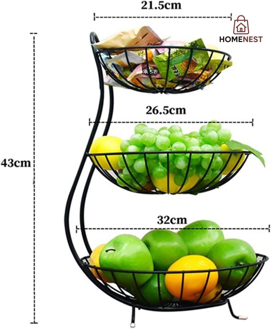 Iron 3 Layer Vegetable And Fruit Rack
