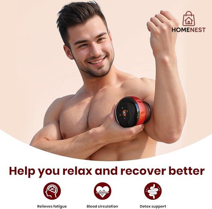 Rechargeable Vacuum Cupping Massage Anti Cellulite Magnet Therapy Wireless Guasha Scraping Fat Burner Slimming Body Scraping Cupping Hajama