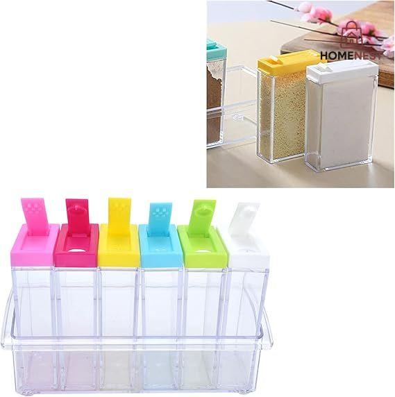 6 Pcs Portable camping seasoning salt kits, spice jars