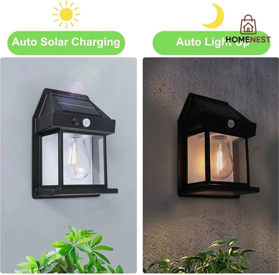 Single Bulb Solar Outdoor Wall Light