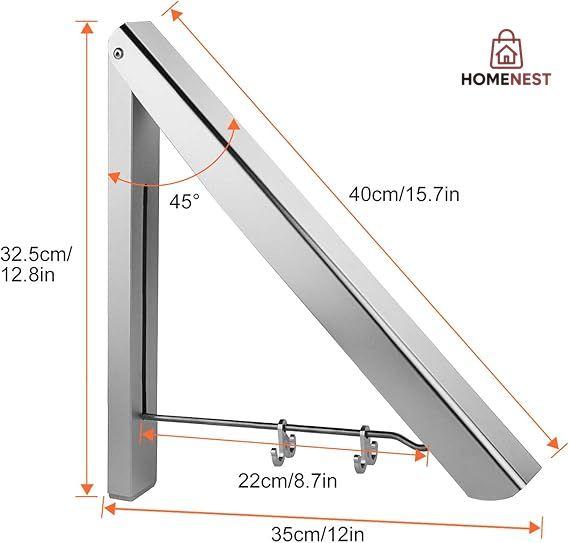 Wall Mount Adjustable Clothes Hanger Rack