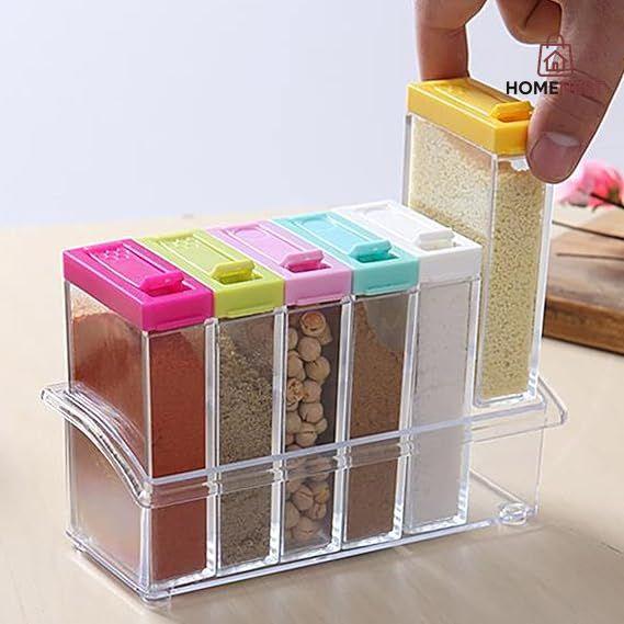 6 Pcs Portable camping seasoning salt kits, spice jars