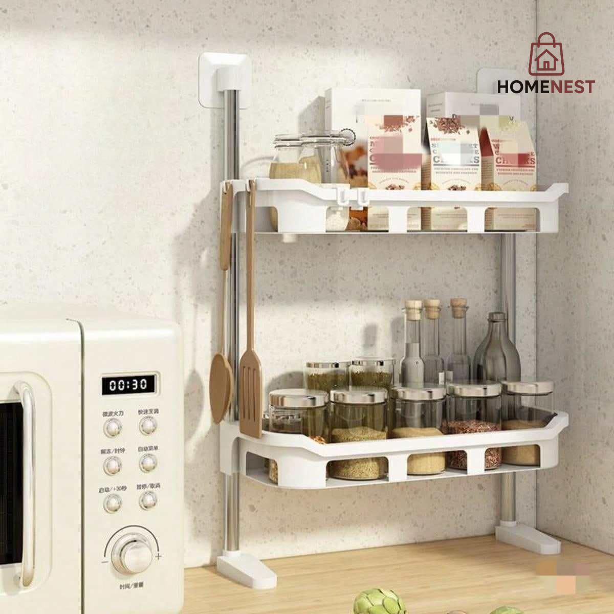 Over the commode storage rack