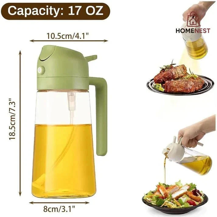 2 in 1 Glass Oil Sprayer & Dispenser