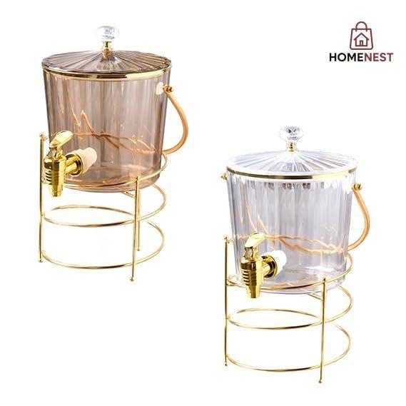 Beverage Dispenser with Spigot Cold Kettle with Faucet for Home Kitchen Milk Brown