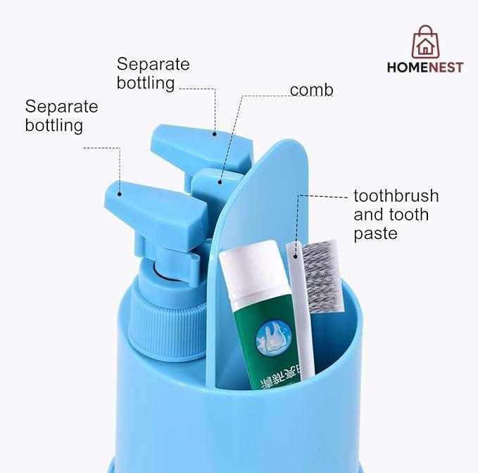 SHOISE Toothbrush Cup for Travel Luxury Package with Lotion and Hand Soap Container Sanitizer Case for Travel Bathroom Gargle Cup 5 in 1