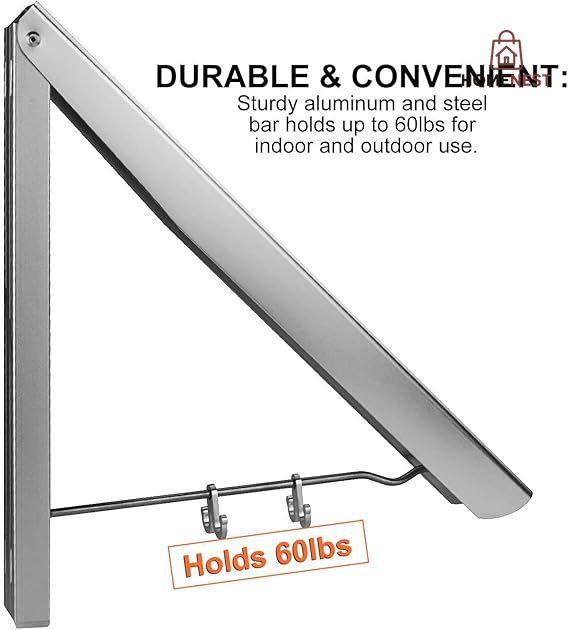 Wall Mount Adjustable Clothes Hanger Rack