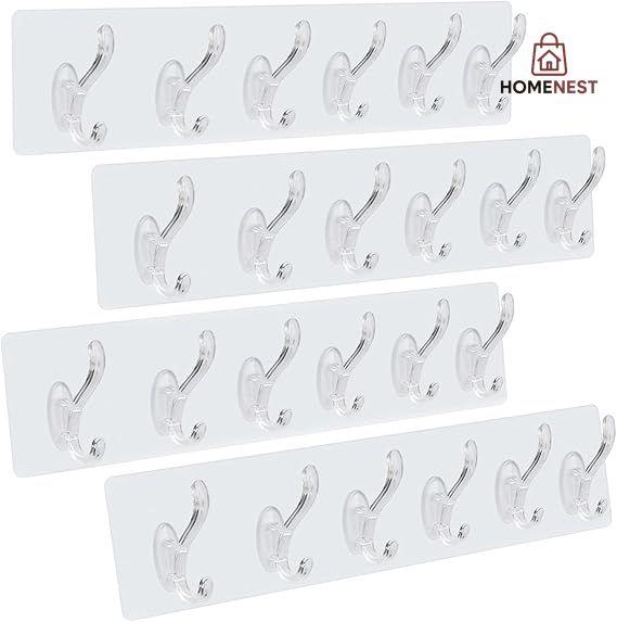 PACK OF 4 Transparent 6Hook Patt