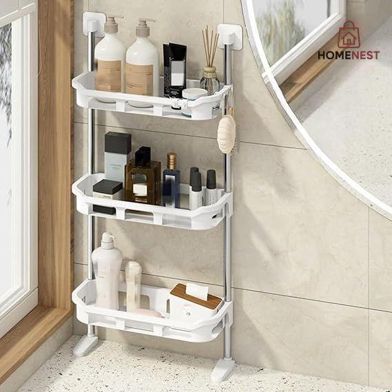Over the commode storage rack