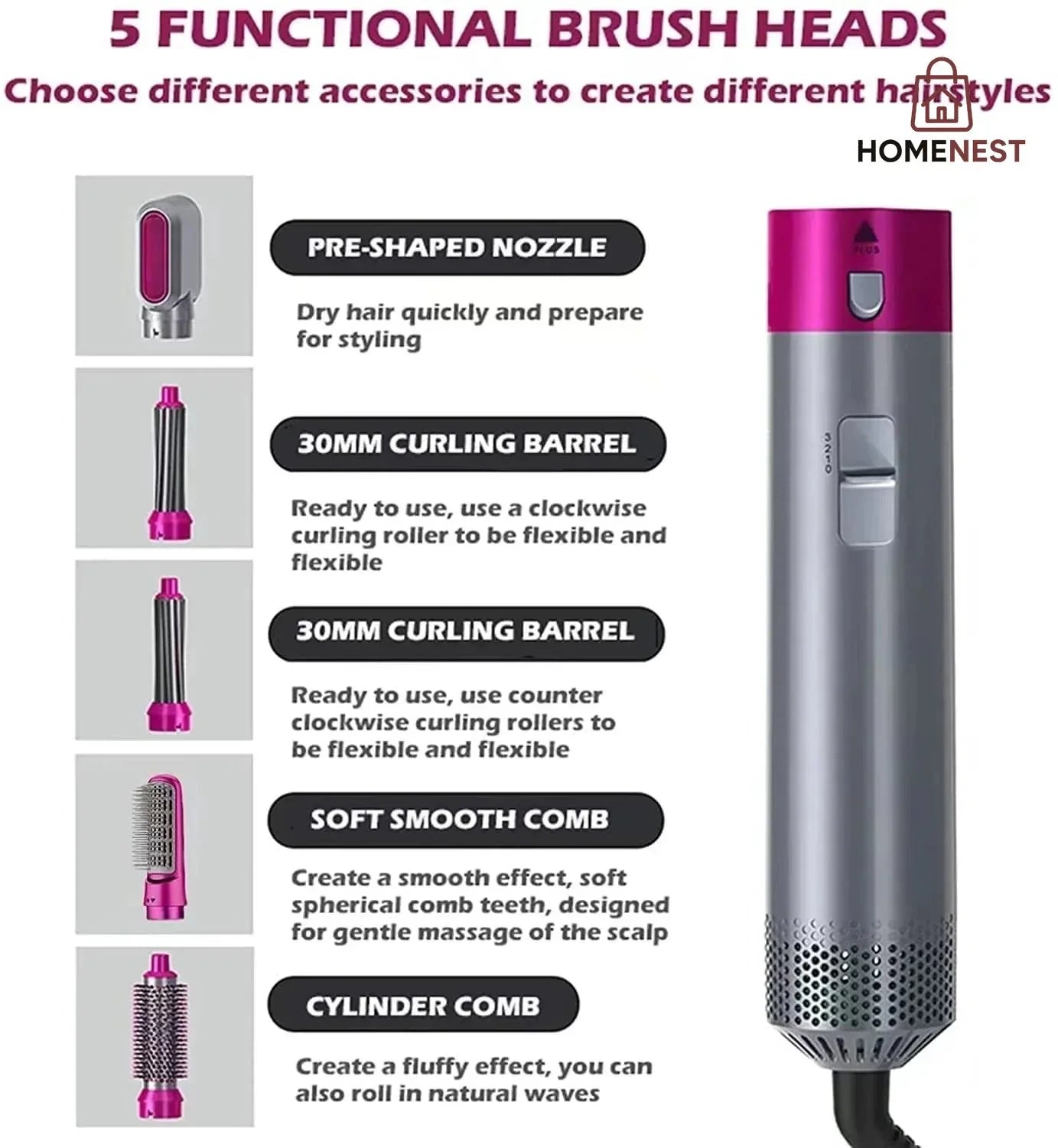 5 in 1 Hair Dryer Styling Tool