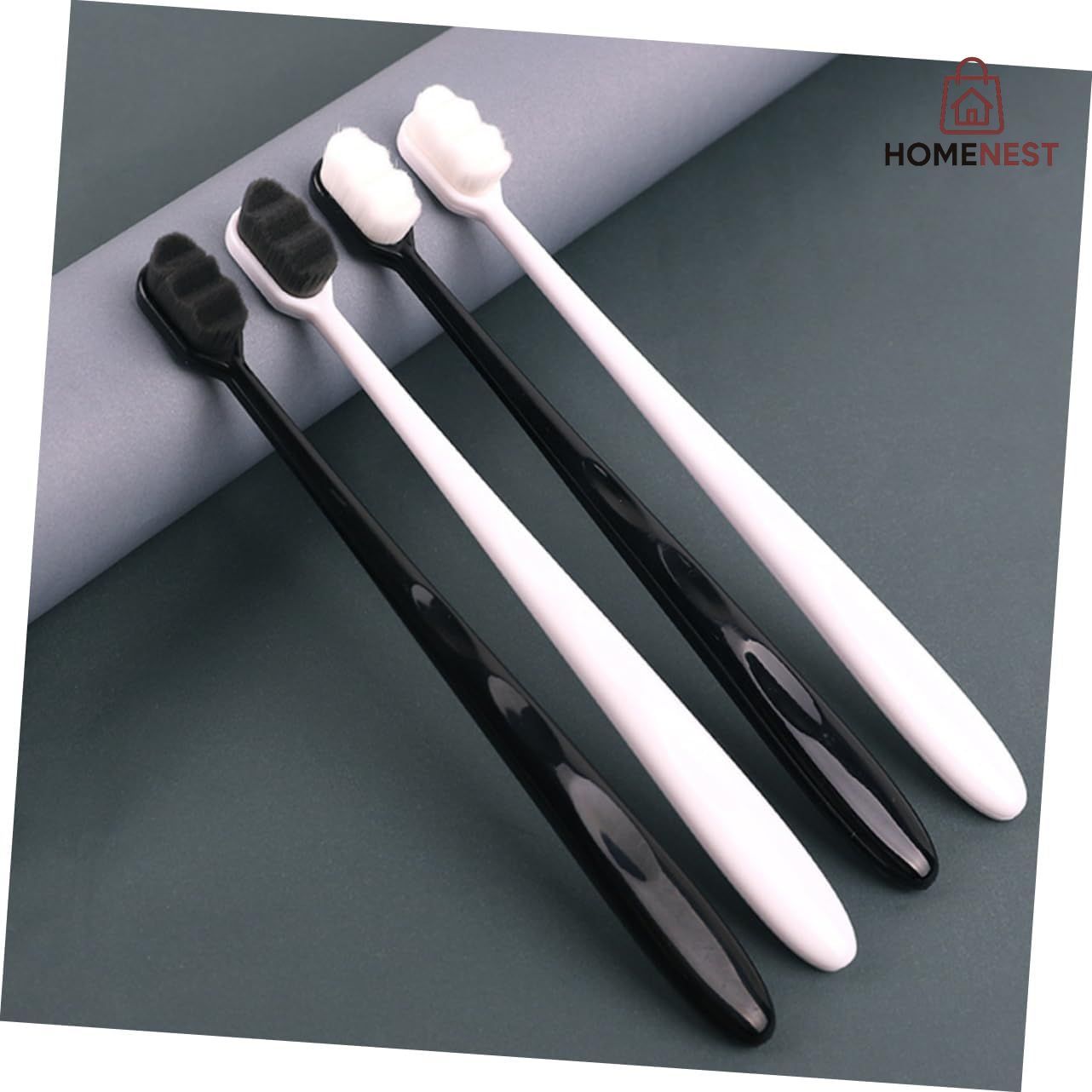 PACK OF 4  Ultra-Soft Nano Toothbrushes for Sensitive Teeth & Gums - Gentle Deep Clean, Manual Oral Care Brushes for Adults, Daily Use