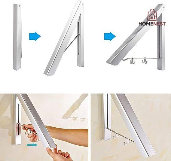 Wall Mount Adjustable Clothes Hanger Rack